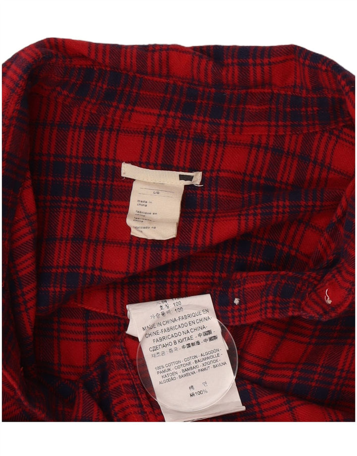 Levi's Chemise en flanelle pour femme UK 14 Grand carreaux rouges en coton