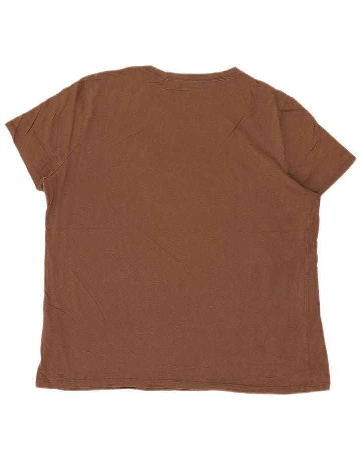 EDDIE BAUER T-Shirt Homme Top XL Marron Coton