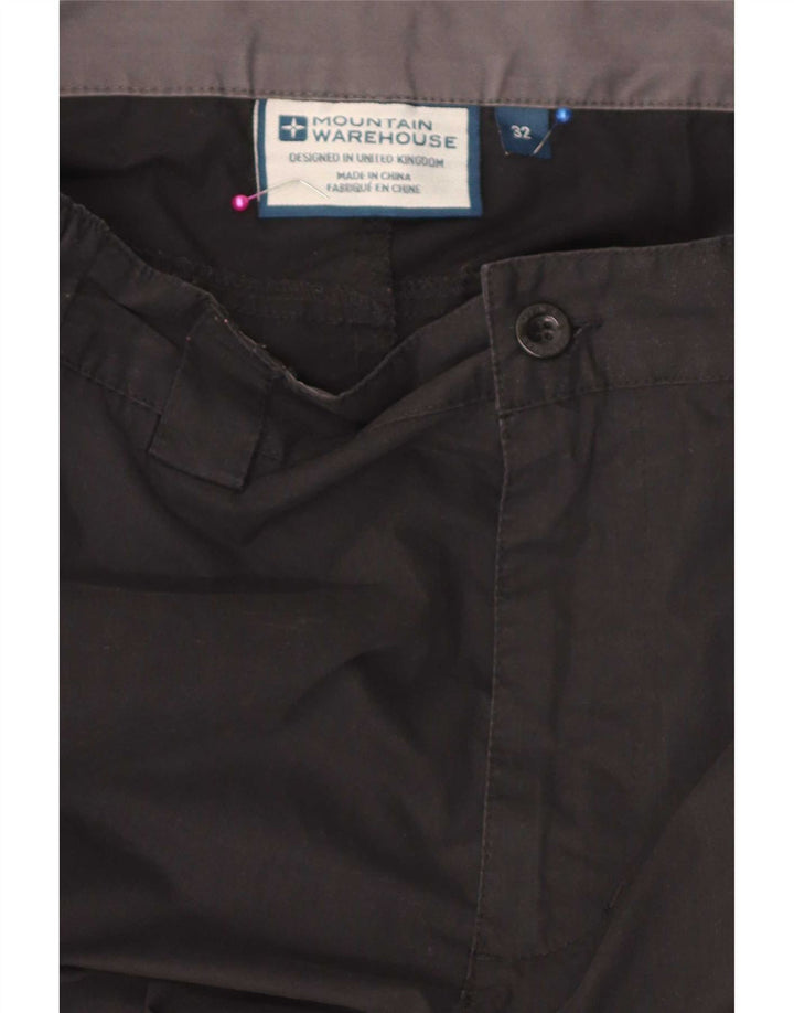 Mountain Warehouse Pantalon cargo droit pour homme W32 L30 Noir Polyester