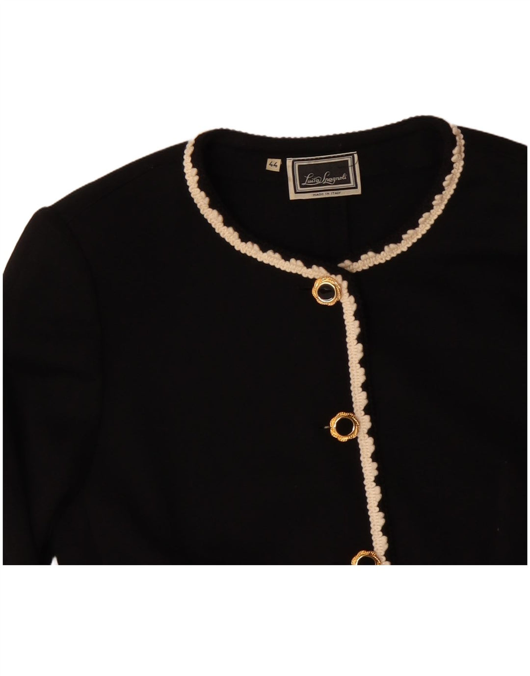 LUISA SPAGNOLI Veste Blazer 5 Boutons Femme IT 44 Acétate Noir Moyen