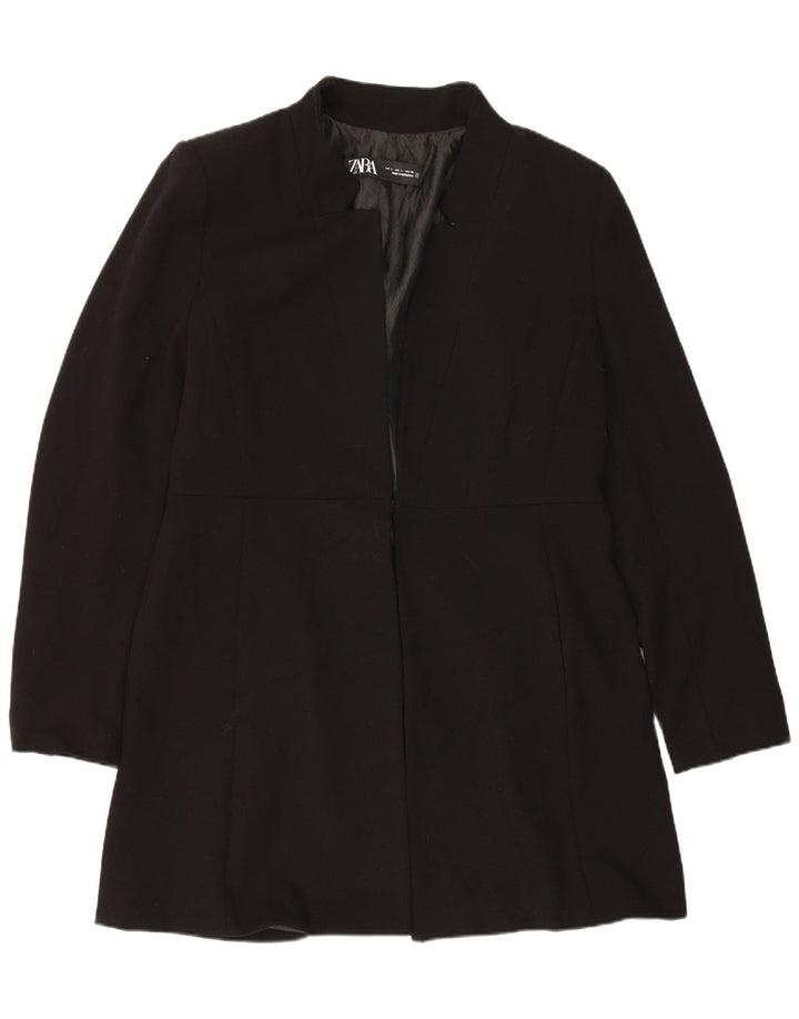 Zara Womens Pardessus UK 16 Large Noir Polyester