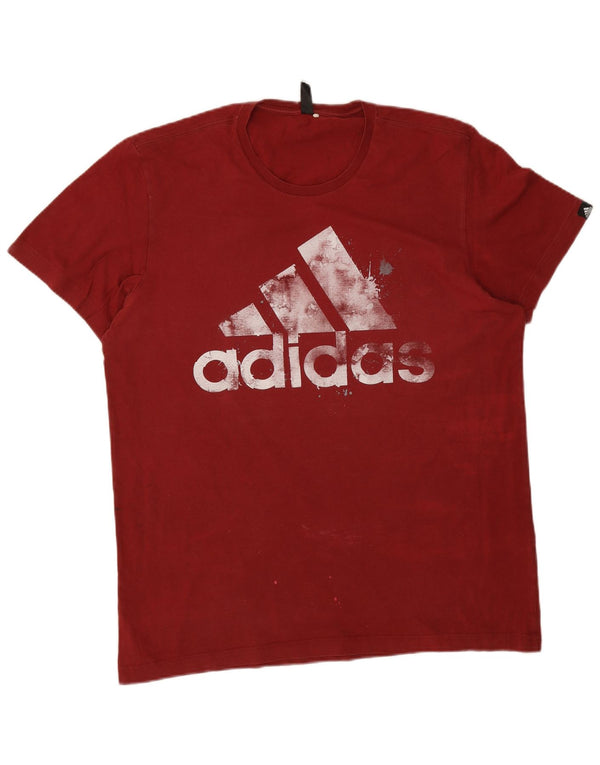 Adidas T-shirt graphique pour hommes, grand coton rouge