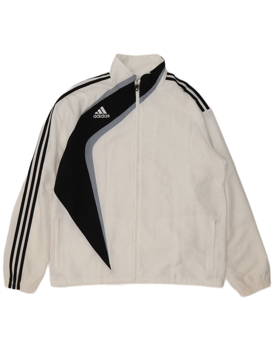 ADIDAS Veste de survêtement pour homme UK 46/48 XL Blanc Colorblock Polyester