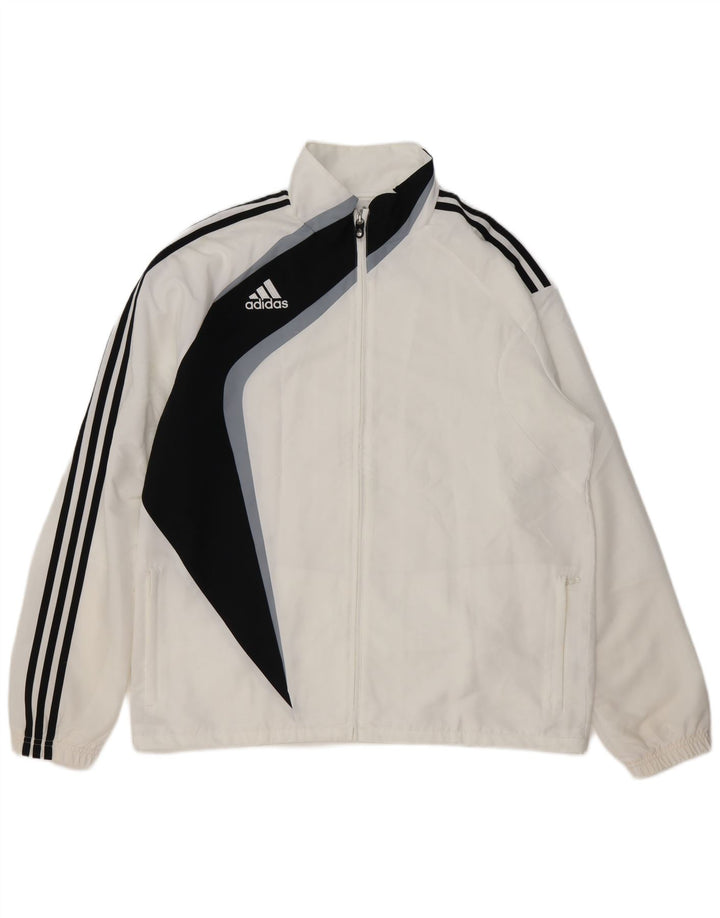 ADIDAS Veste de survêtement pour homme UK 46/48 XL Blanc Colorblock Polyester