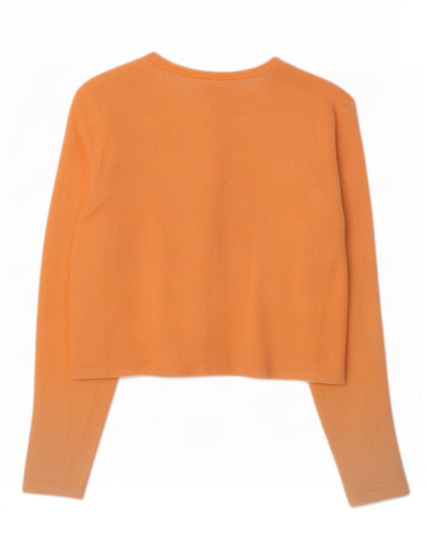 Zara Femme Crop Cardigan Top UK 12 Orange Moyen