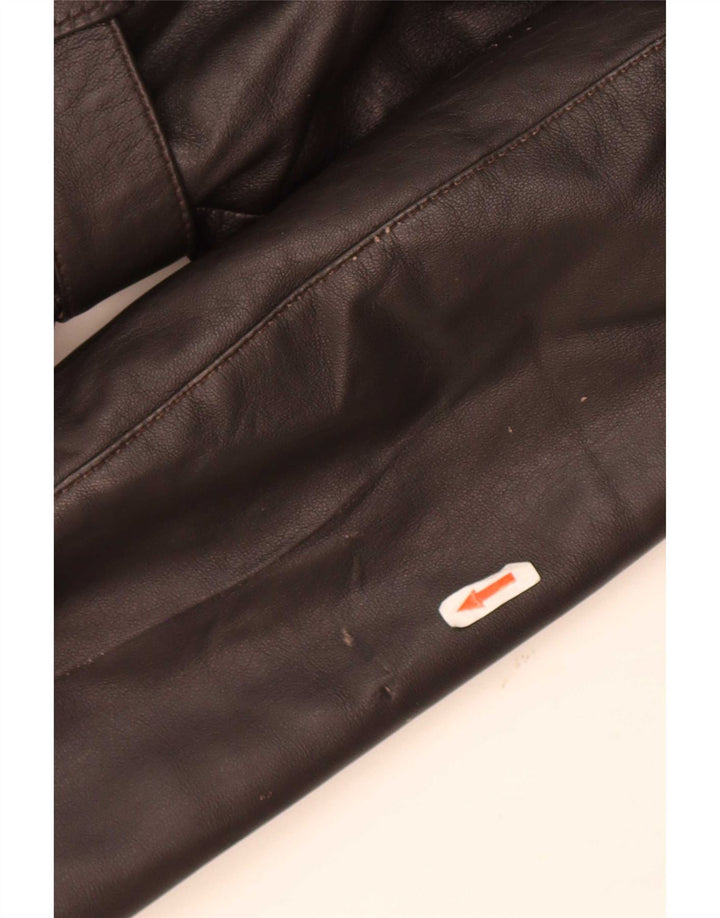 veste en cuir femme vintage UK 10 Petit Brun