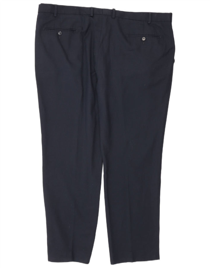 Marks & Spencer Pantalon de Costume Coupe Ajustée Homme W44 L31 Laine Bleu Marine