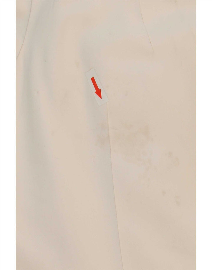Zara Femme 1 Bouton Blazer Veste UK 10 Petit Blanc Polyester