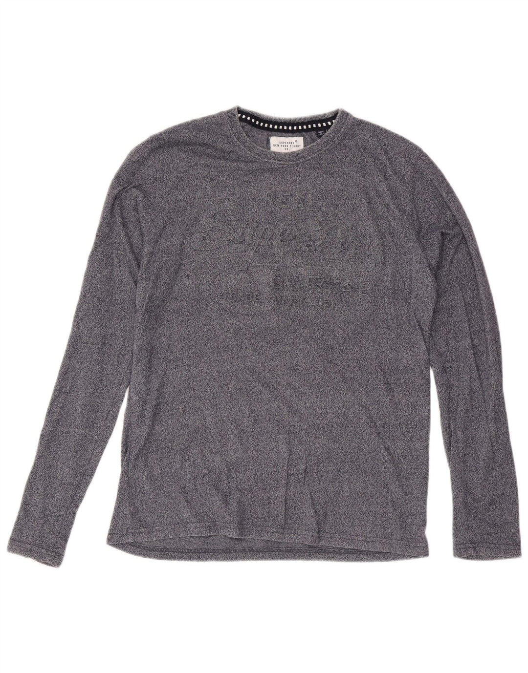 Superdry Haut graphique à manches longues pour hommes, grand gris moucheté