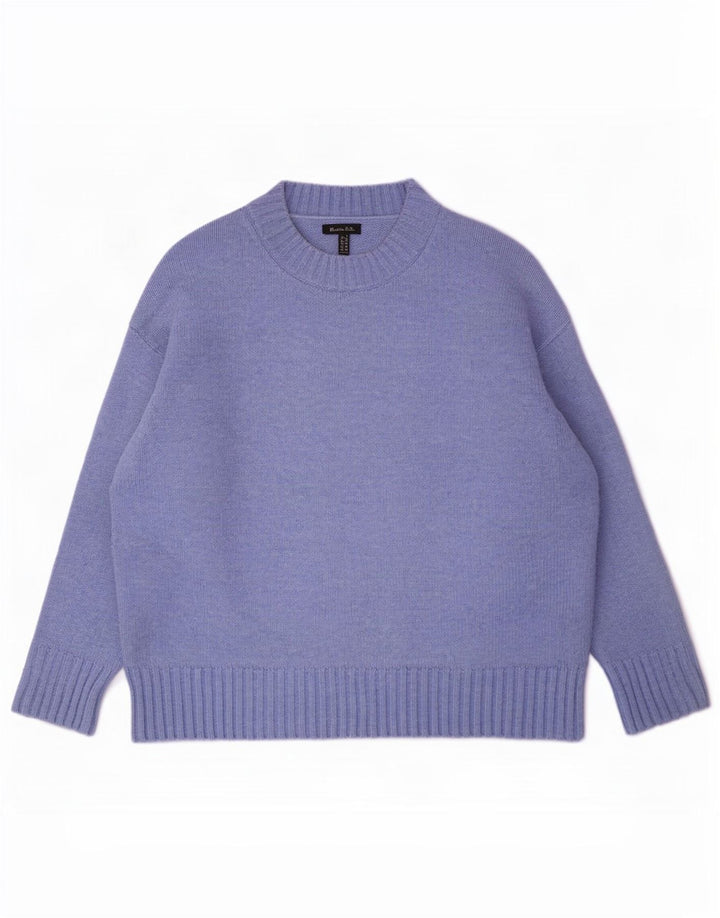 Massimo Dutti Pull surdimensionné à col rond pour femme UK 10 Petit Bleu
