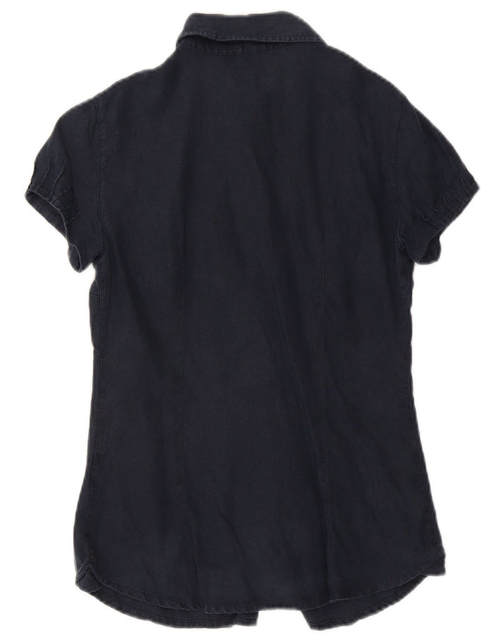 Armani Chemise à manches courtes pour femme UK 10 Small Bleu marine