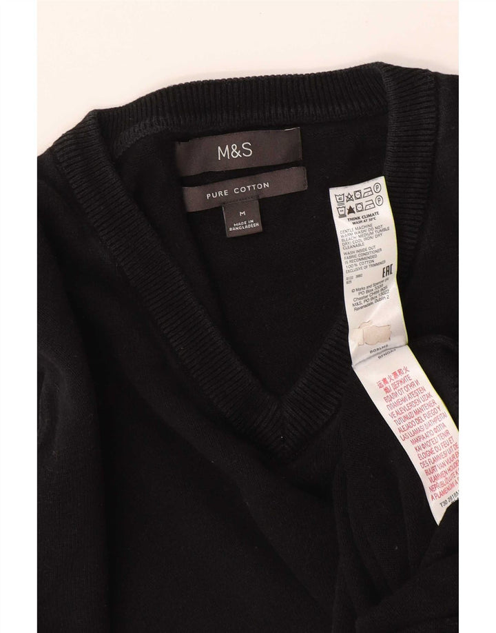 Marks & Spencer Pull col V Homme Noir Moyen Coton