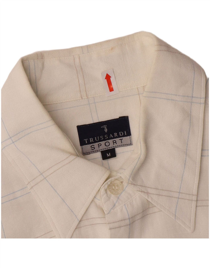 Trussardi Chemise À Carreaux En Coton À Carreaux Blanc Cassé Moyen