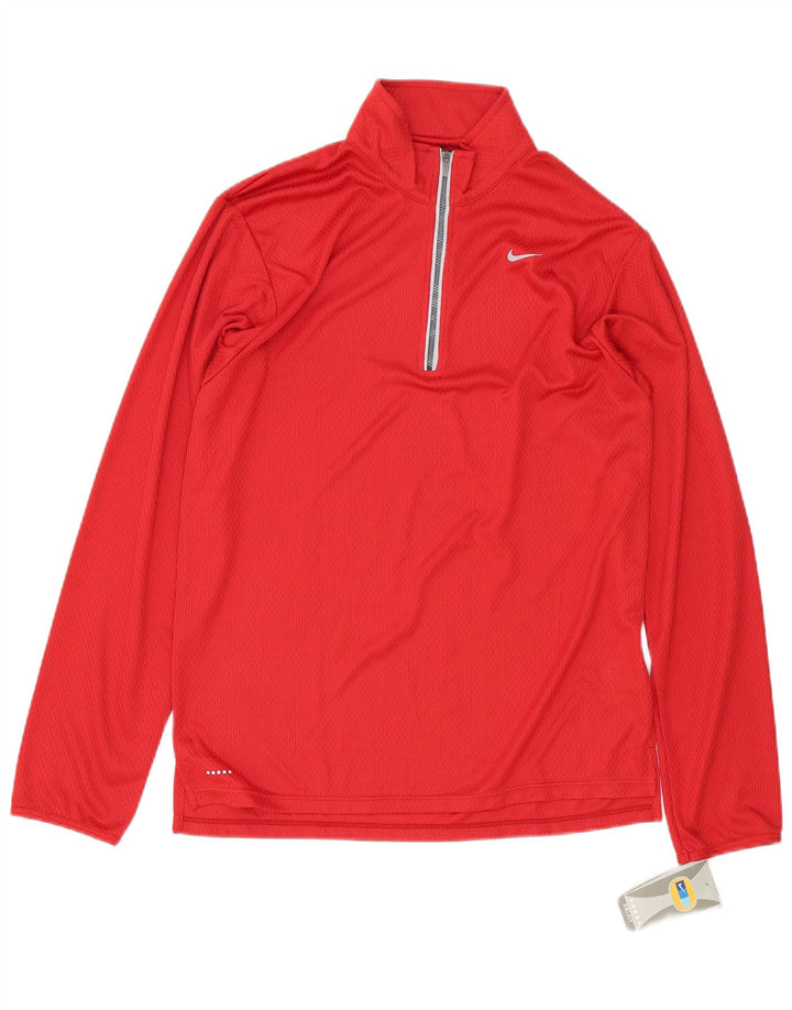 Nike Haut de survêtement à col zippé pour homme UK 39/41 Rouge moyen Polyester