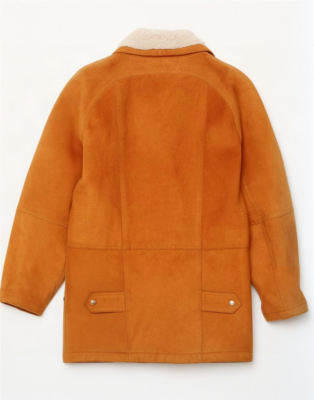 veste en daim surdimensionnée femme vintage UK 12 cuir beige moyen