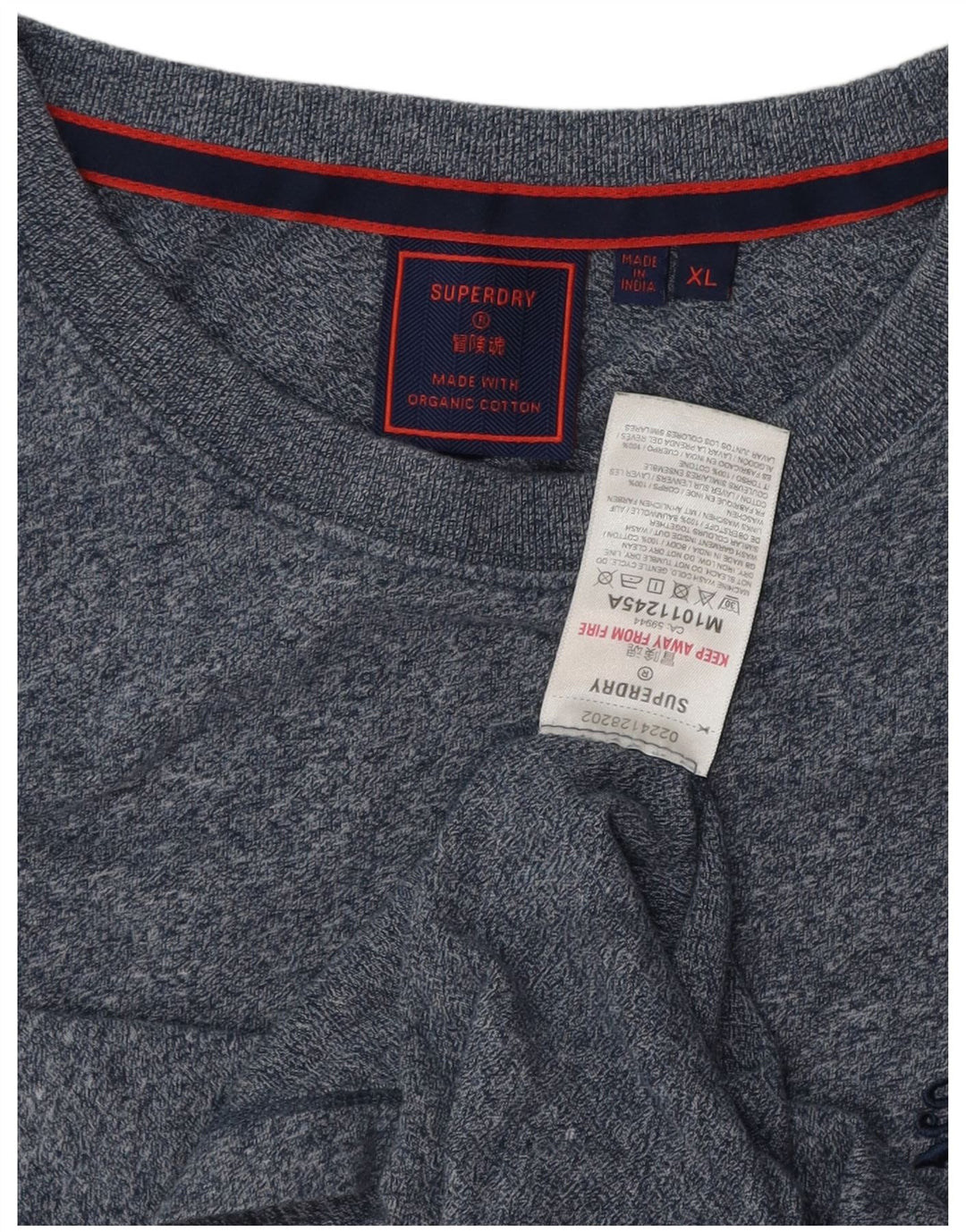 SUPERDRY T-Shirt Homme Top XL Bleu Marine Moucheté Coton