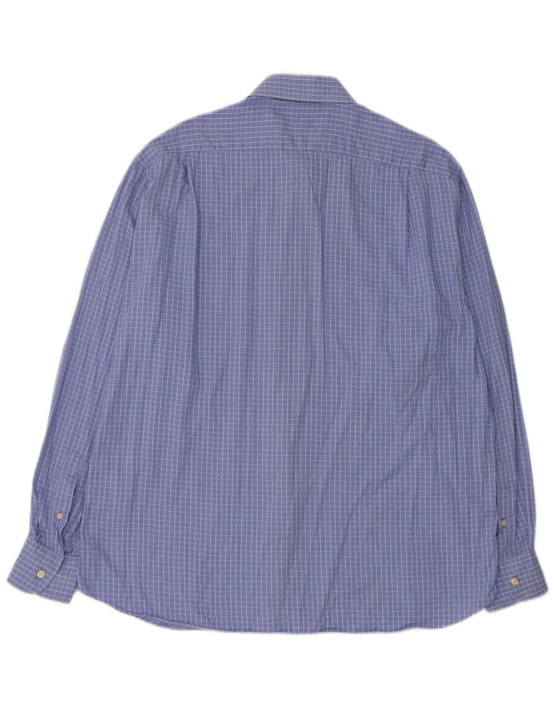 BALMAIN Mens Shirt Size 17 43 XL Blue Check Cotton