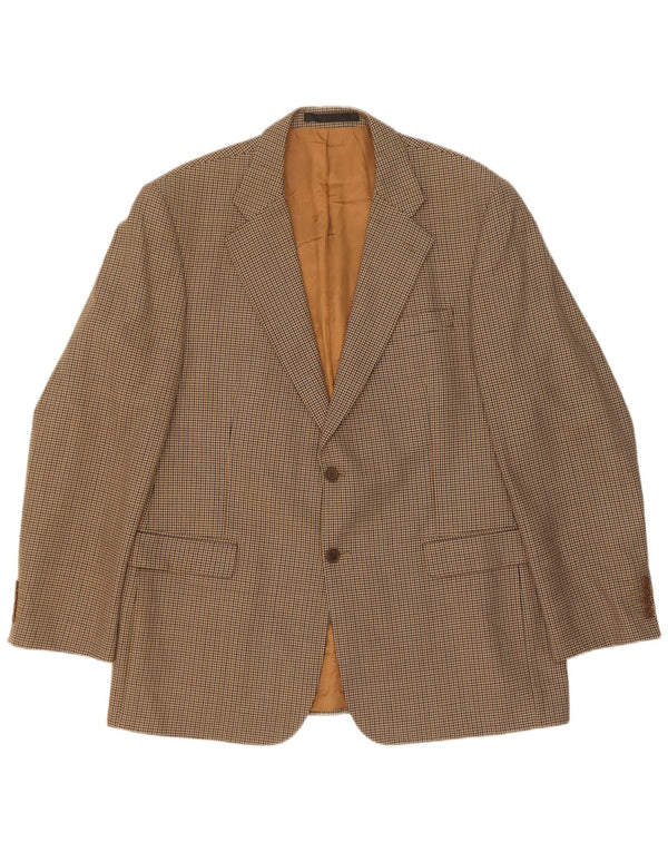 Marks & Spencer Veste blazer longue à 2 boutons pour homme UK 44 XL Beige pied-de-poule