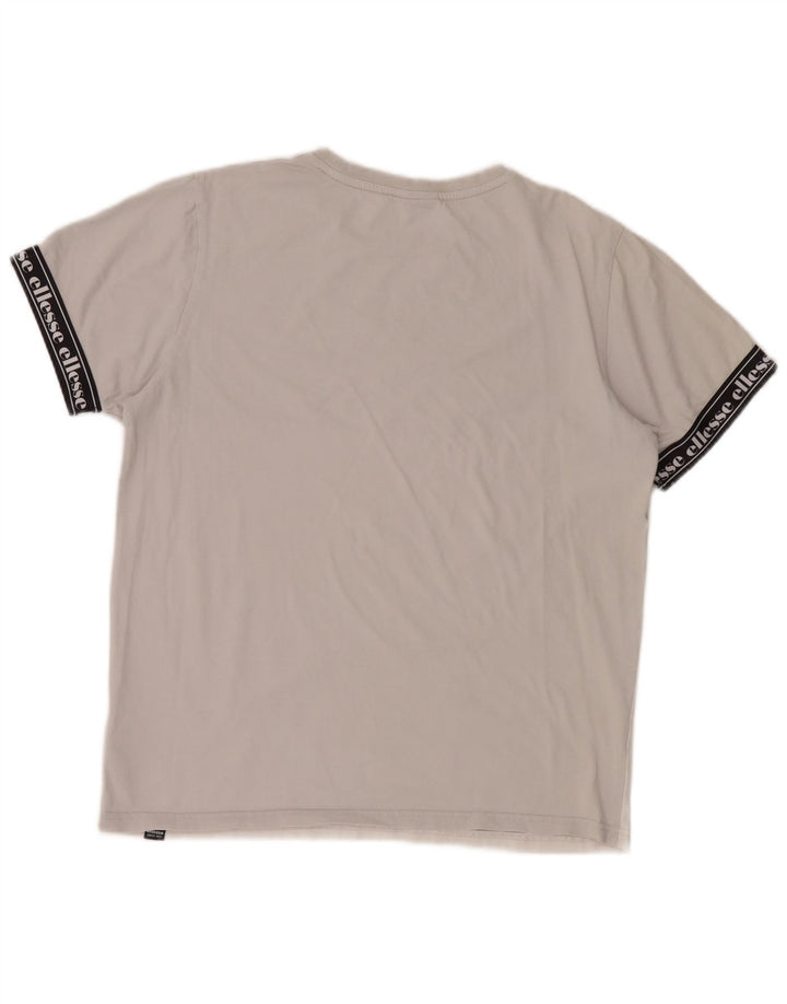 Ellesse T-Shirt Graphique Homme Gris Moyen Colourblock Coton