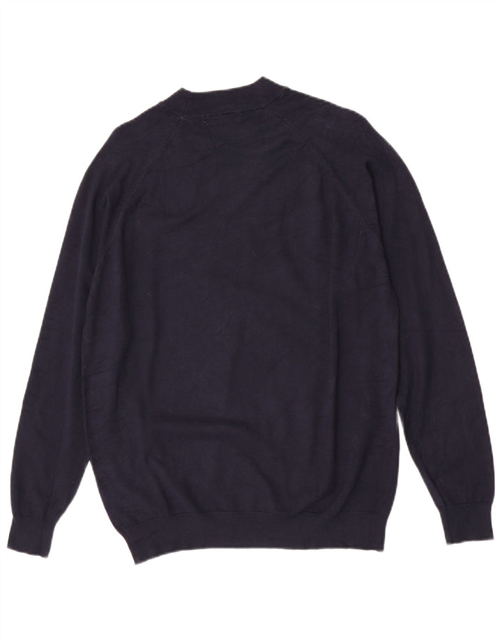 Zara Pull Col Rond Homme Bleu Marine Moyen Viscose