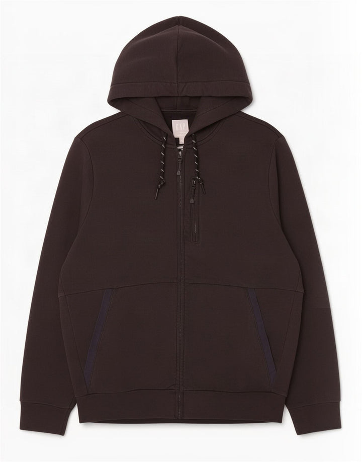 Gap Pull à capuche zippé pour homme en coton noir moyen