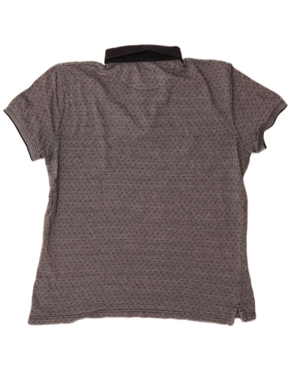 Massimo Dutti Polo coupe décontractée pour homme XL en coton à pois gris