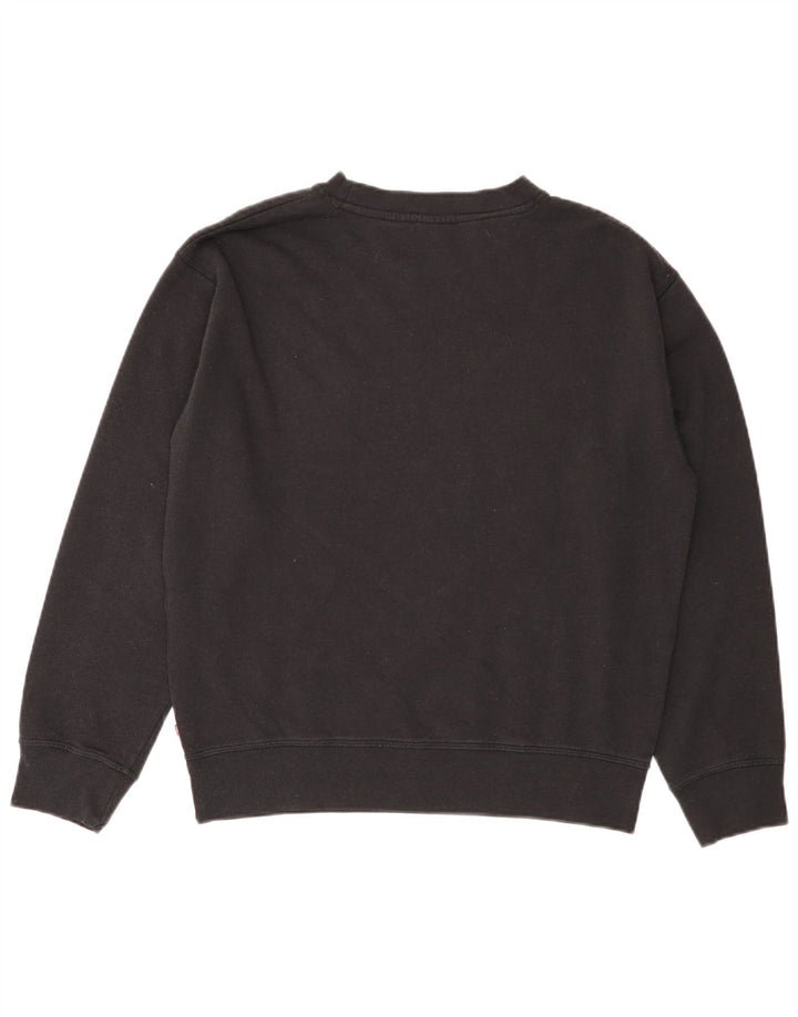 LEVI'S Sweat-shirt graphique surdimensionné pour femme UK 10 Petit coton noir