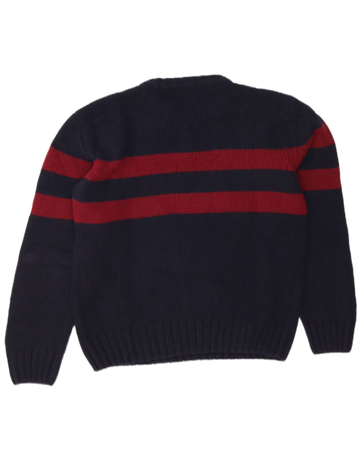 Marlboro Classics Pull à col rond pour homme Large Bleu marine Colourblock