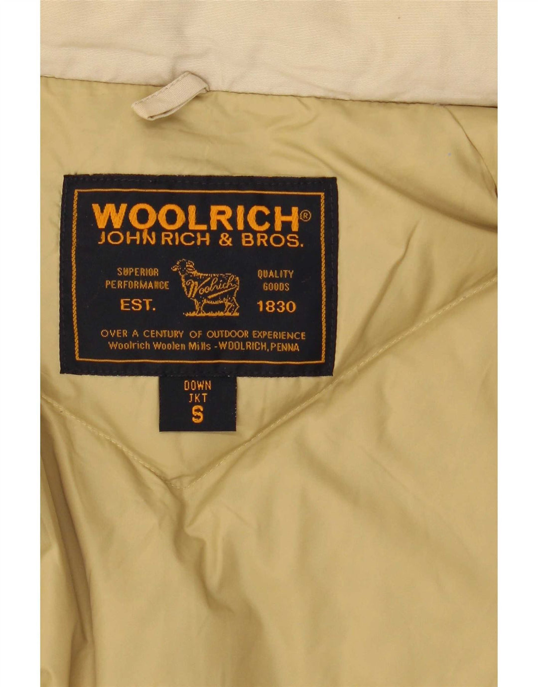 Woolrich Manteau matelassé à capuche pour homme UK 36 Petit Beige