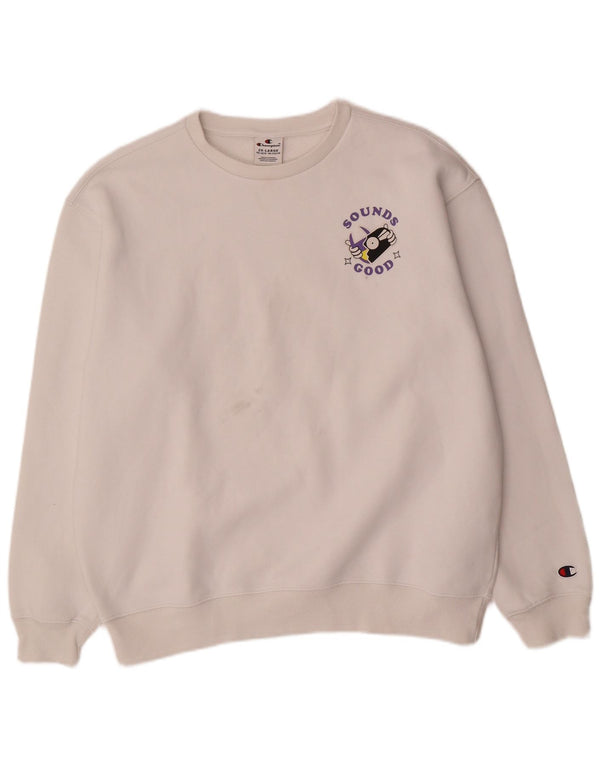 Champion Sweat-Shirt Graphique Garçon 15-16 Ans 2XL Blanc Coton