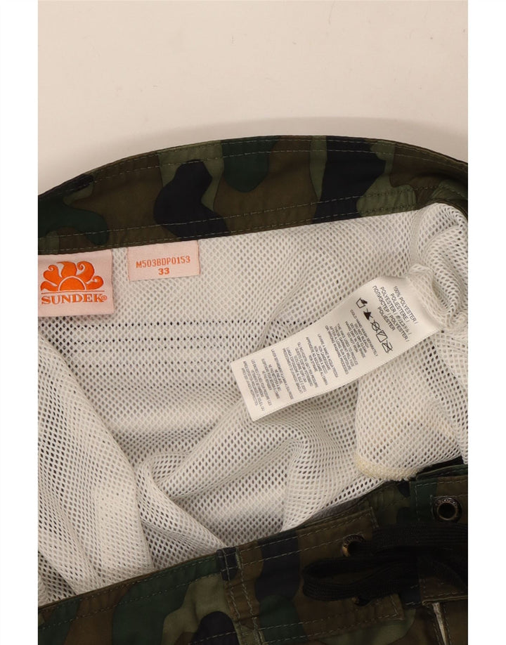 SUNDEK Short de Bain Homme Kaki Moyen Camouflage Polyester