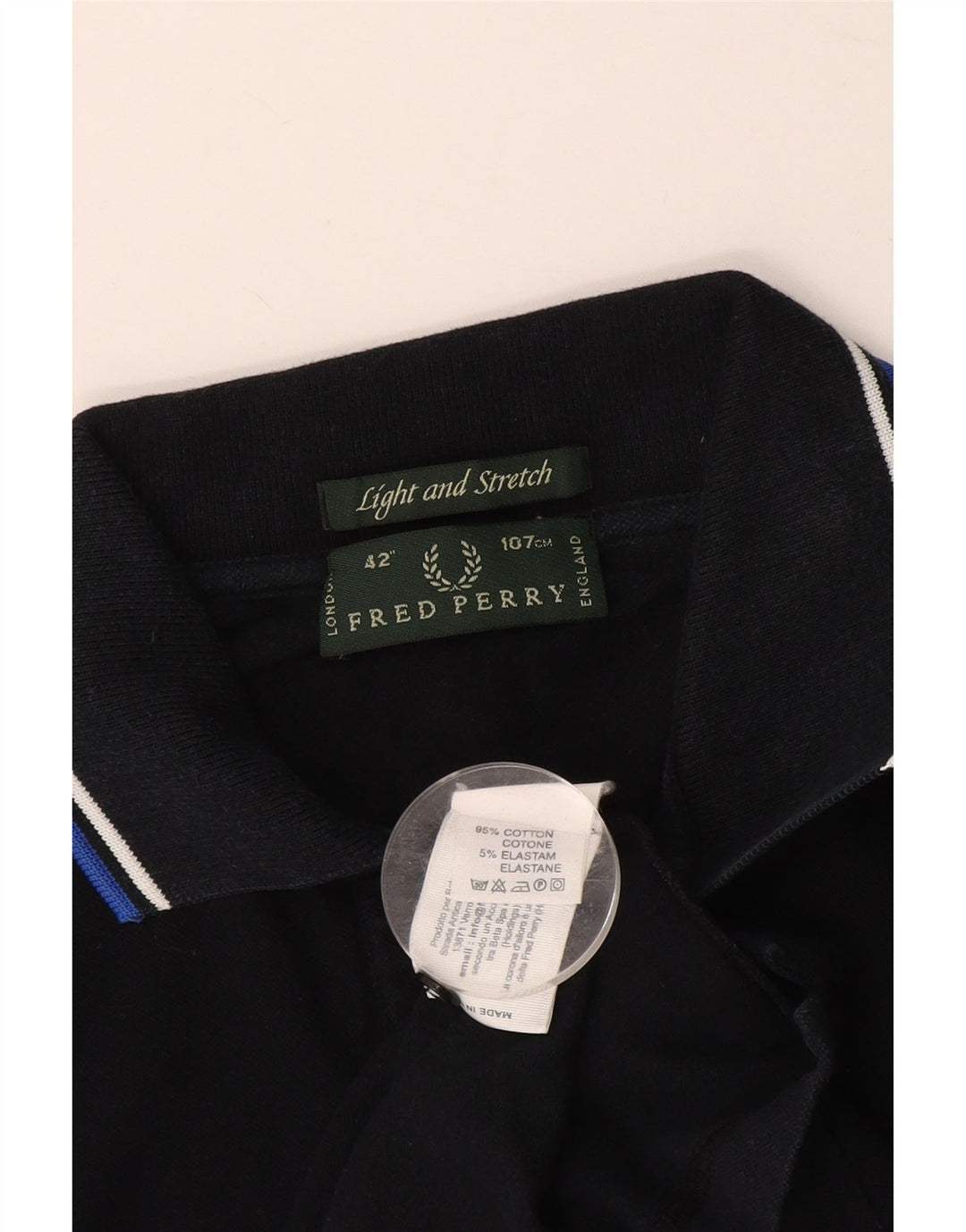 FRED PERRY Polo Léger et Stretch Homme Bleu Marine Moyen Coton