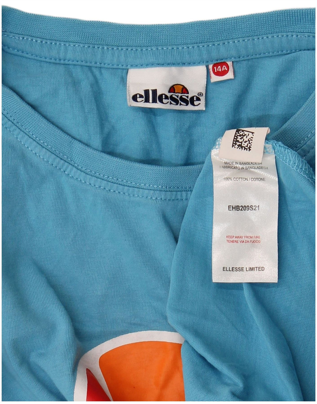Ellesse T-Shirt Graphique Garçon 13-14 ans Bleu Coton