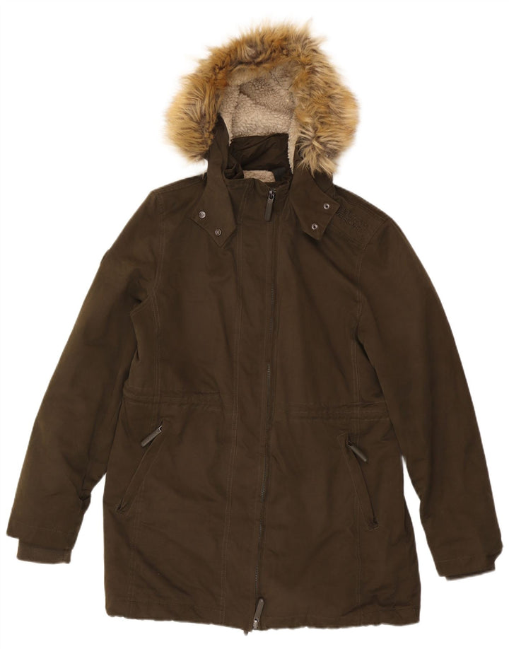 SUPERDRY Parka à capuche pour femme UK 18 XL Kaki Polyester