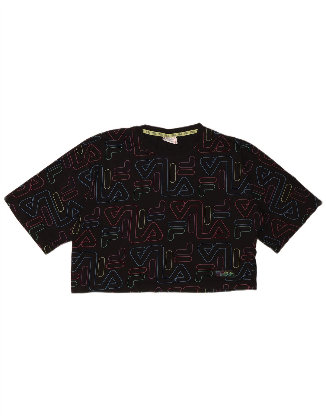 FILA T-Shirt Court Graphique Fille 15-16 ans Noir Coton