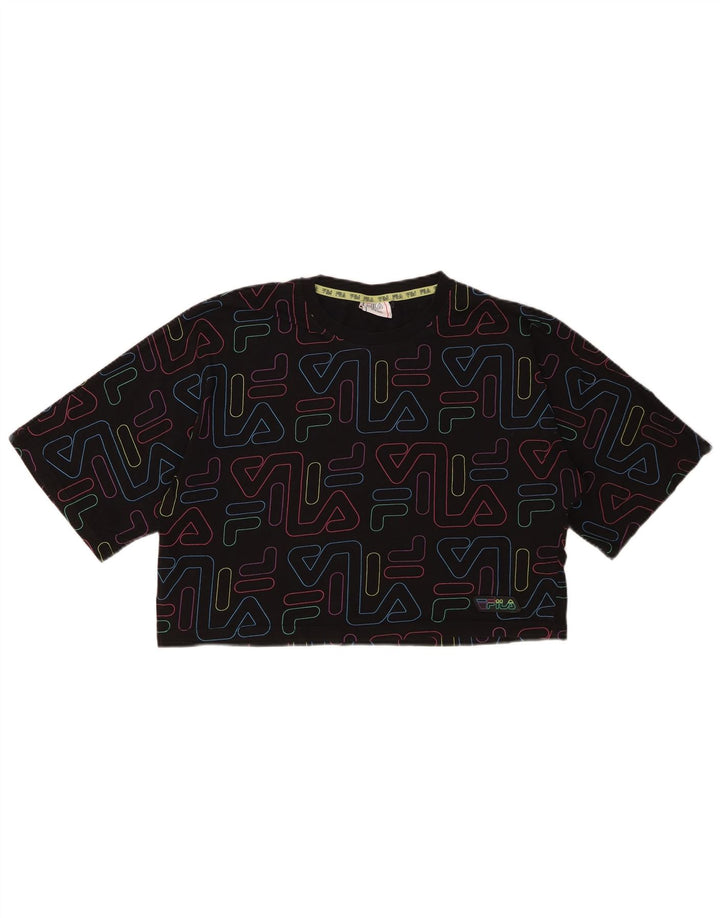 FILA T-Shirt Court Graphique Fille 15-16 ans Noir Coton