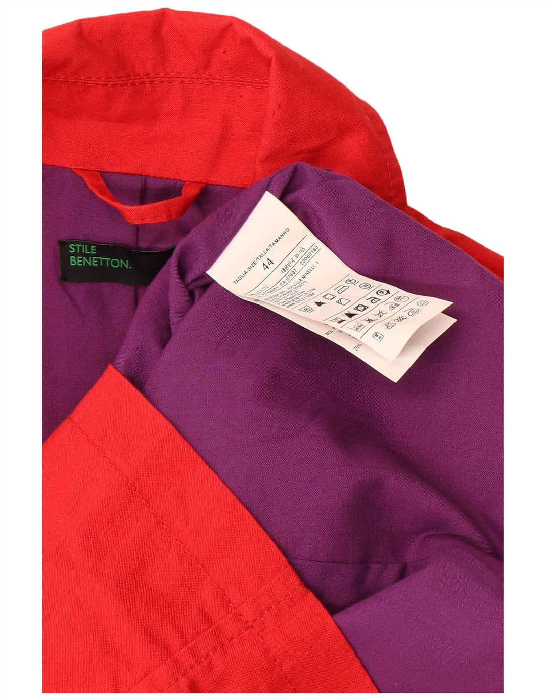Benetton Trench Femme IT 44 Coton Rouge Moyen