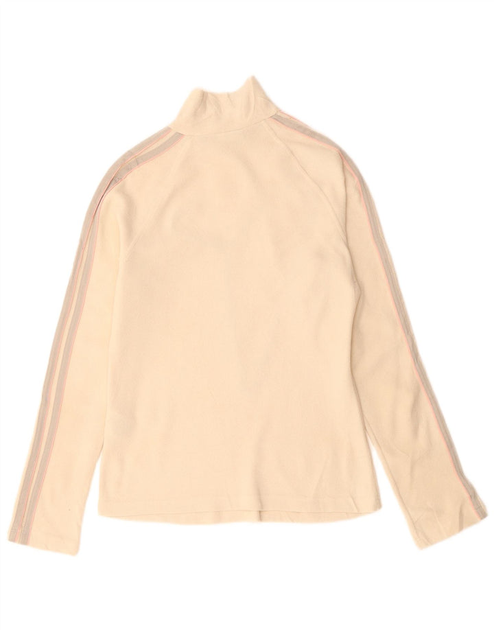 Adidas Pull polaire à col zippé pour femme UK 14 Large Beige Polyester