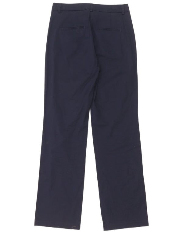 Benetton Pantalon Chino Droit Femme UK 8 Small W28 L31 Bleu Marine Coton