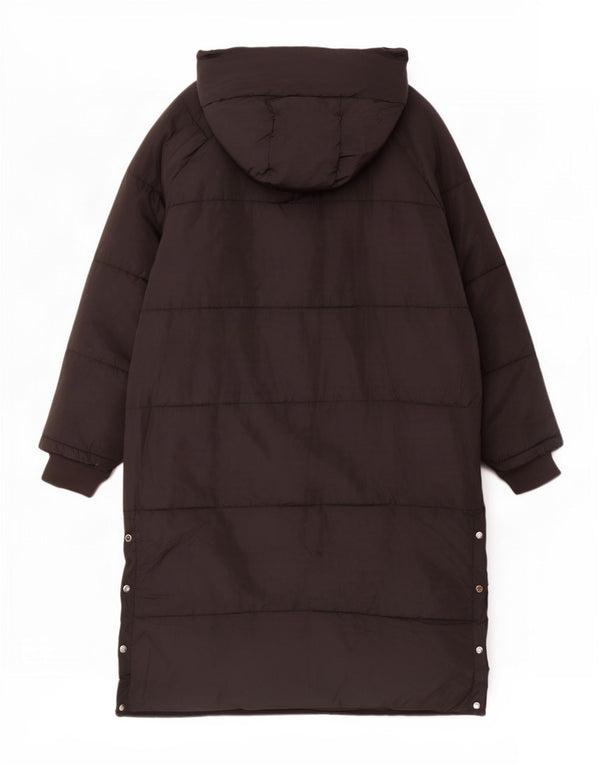 Zara Manteau matelassé surdimensionné graphique pour femme UK 18 XL Noir Polyester