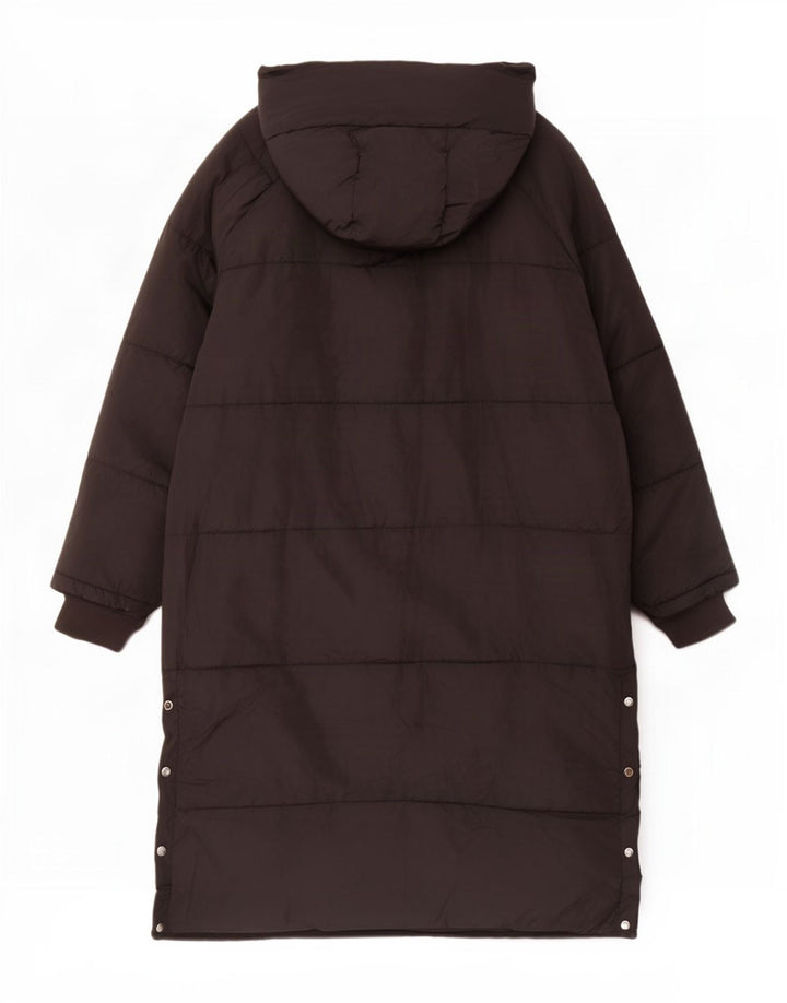 Zara Manteau matelassé surdimensionné graphique pour femme UK 18 XL Noir Polyester