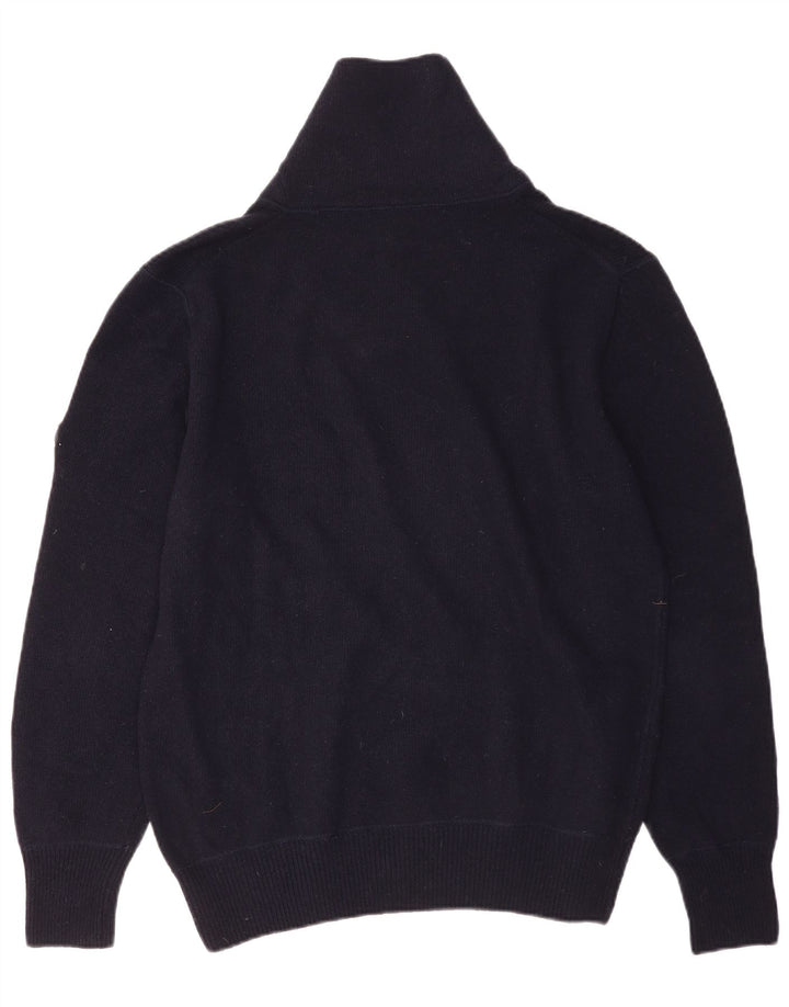 Avirex Pull col châle pour homme en laine mérinos bleu marine moyen