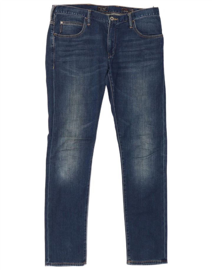 ARMANI Jean Skinny Homme W33 L34 Bleu Coton