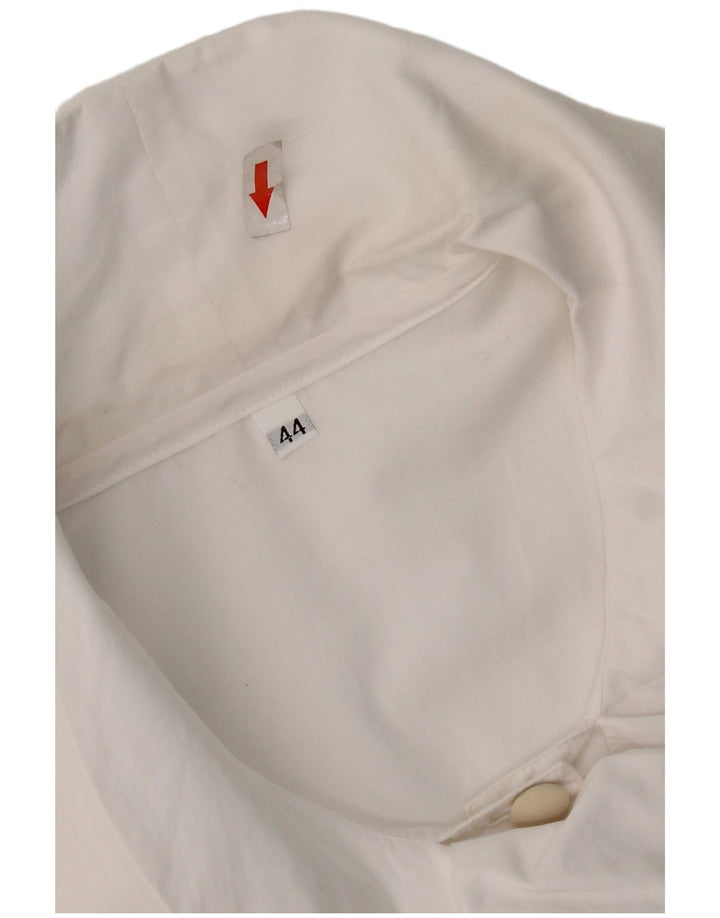 vintage Femme Chemise À Manches Courtes Blouse UK 12 Moyen Blanc
