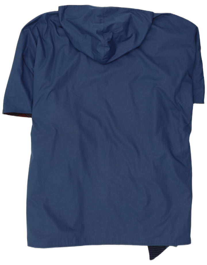 manteau poncho à capuche femme vintage IT 48 XL Bleu Marine
