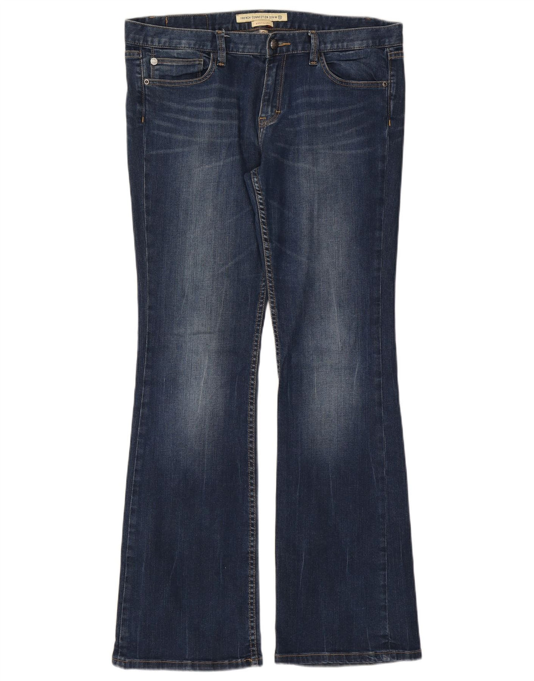 French Connection Jean évasé bootcut pour femme US 16 2XL W38 L33 Bleu Coton