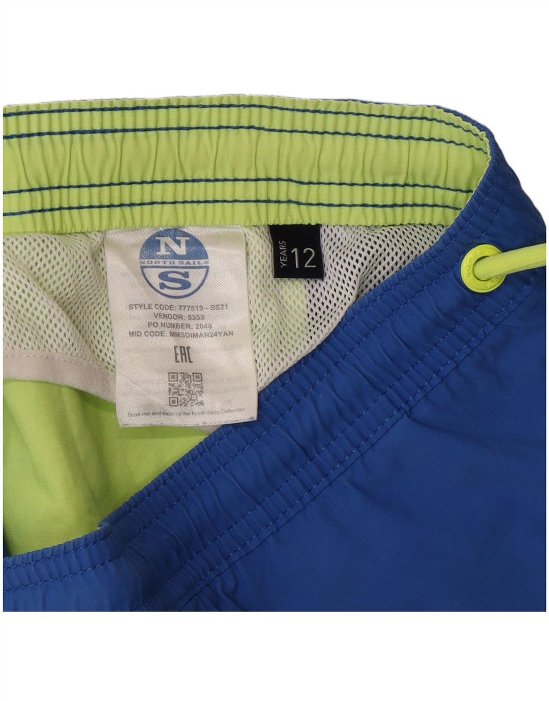 North Sails Short de Bain Graphique Garçon 11-12 ans Bleu Polyester
