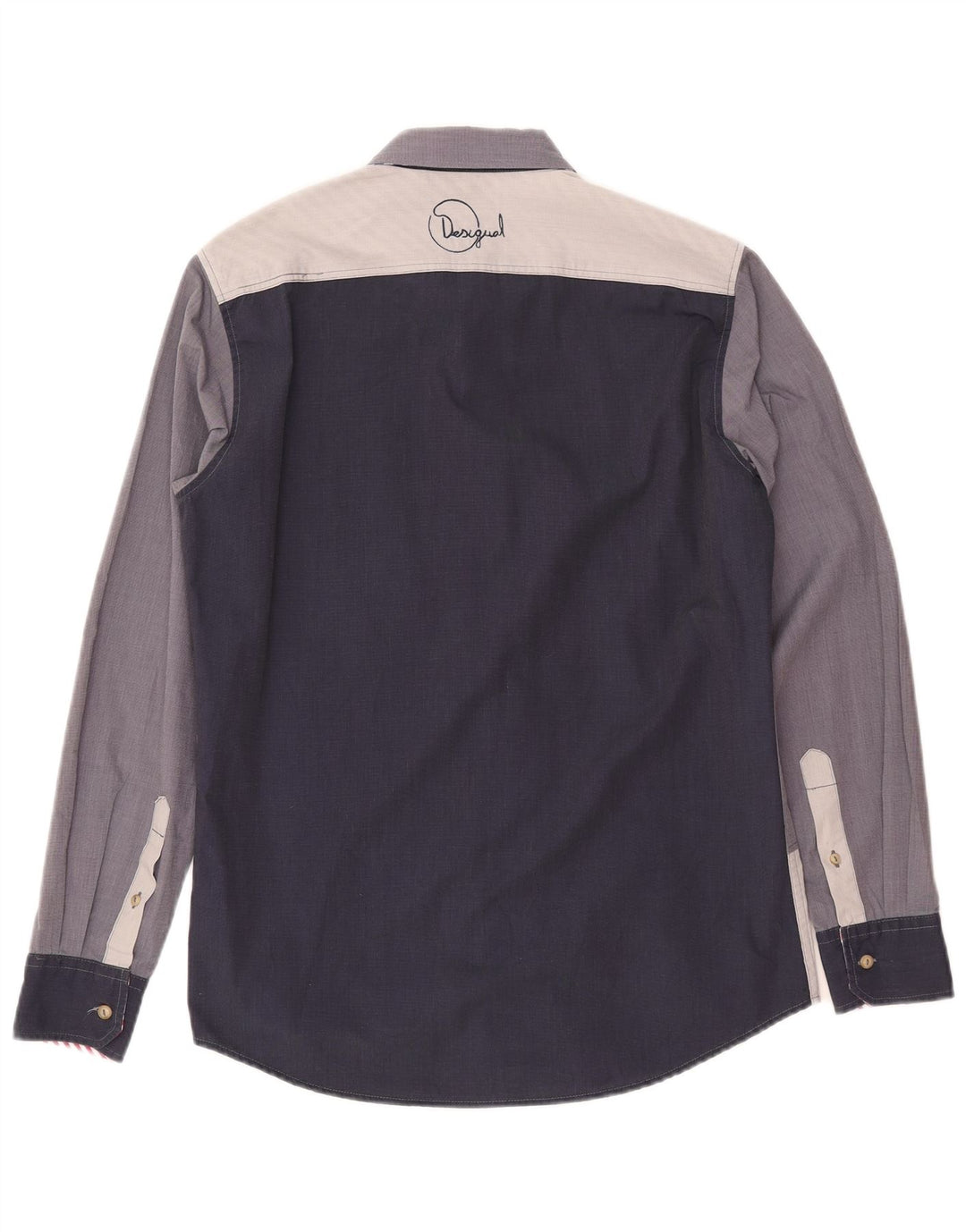 DESIGUAL Chemise Graphique Homme Bleu Marine Moyen Colourblock Coton