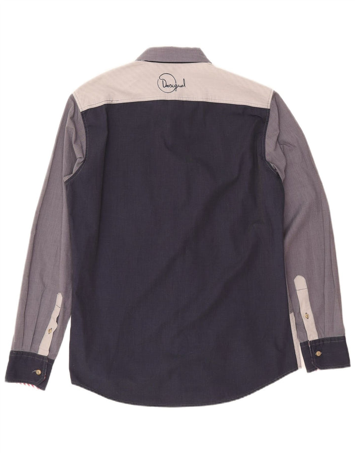 DESIGUAL Chemise Graphique Homme Bleu Marine Moyen Colourblock Coton