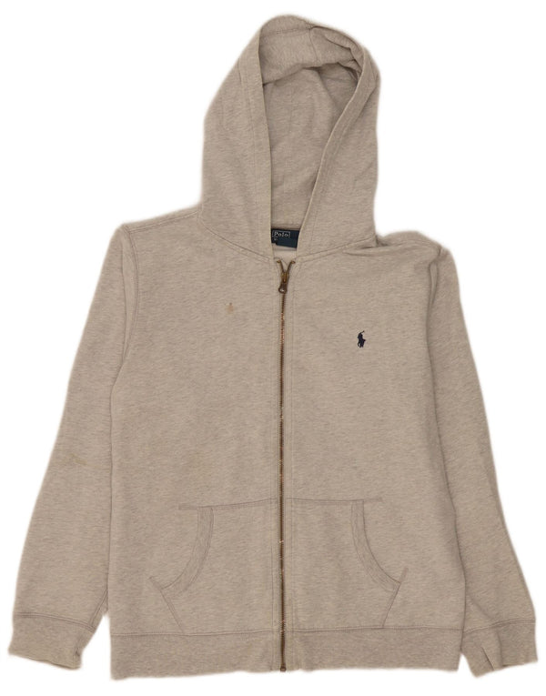 Polo Ralph Lauren Pull à capuche zippé pour garçon 15-16 ans XL Gris Moucheté